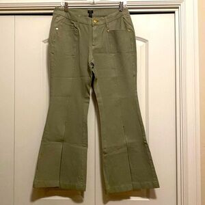 G.I.L.I Wide Leg Pant Womens 12P Split Front Hem Stretch Western coastal cowgirl